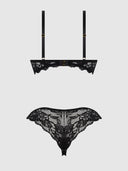 SAVANNAH LACE PUSH UP PLUNGE BRA & TANGA SET