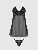 BELLA LACE & MESH BABYDOLL & G-STRING SET