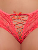BELLA LACE UP FRONT LACE TANGA