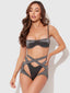 ZOE OIL SLICK BANDEAU BRA, WRAP GARTER & TANGA SET