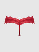 VERA MICRO & LACE TRIM G-STRING HAUTE RED / S