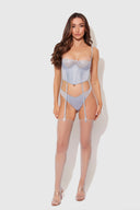 SIENNA 2 PIECE BUSTIER & PANTY SET STONE BLUE / S