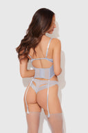 SIENNA 2 PIECE BUSTIER & PANTY SET STONE BLUE / S