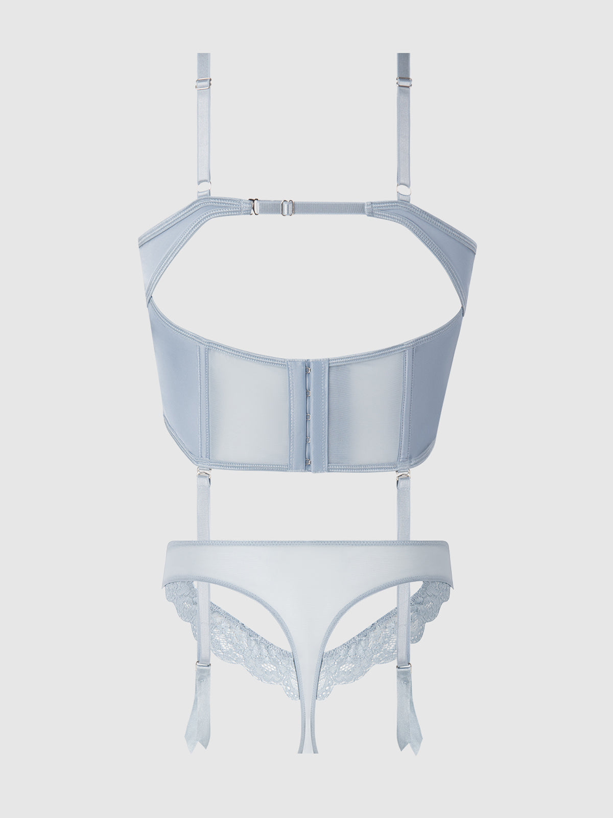 SIENNA 2 PIECE BUSTIER & PANTY SET STONE BLUE / S