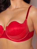 KIKI LACE & FAUX LEATHER BALCONETTE & OPEN BACK HIPSTER SET
