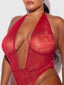 KIKI LACE PLUNGE HALTER TEDDY