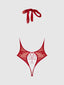 KIKI LACE PLUNGE HALTER TEDDY