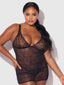 KIKI LACE STRAPPY & BACKLESS CHEMISE & G-STRING SET