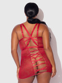KIKI LACE STRAPPY & BACKLESS CHEMISE & G-STRING SET