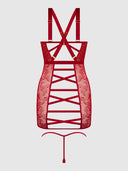 KIKI LACE STRAPPY & BACKLESS CHEMISE & G-STRING SET