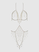 RHINESTONE DANGLE FRINGE TEDDY