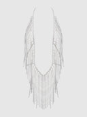 RHINESTONE PLUNGE & FRINGE TEDDY