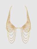 RHINESTONE NET HALTER WITH OPENABLE FRONT