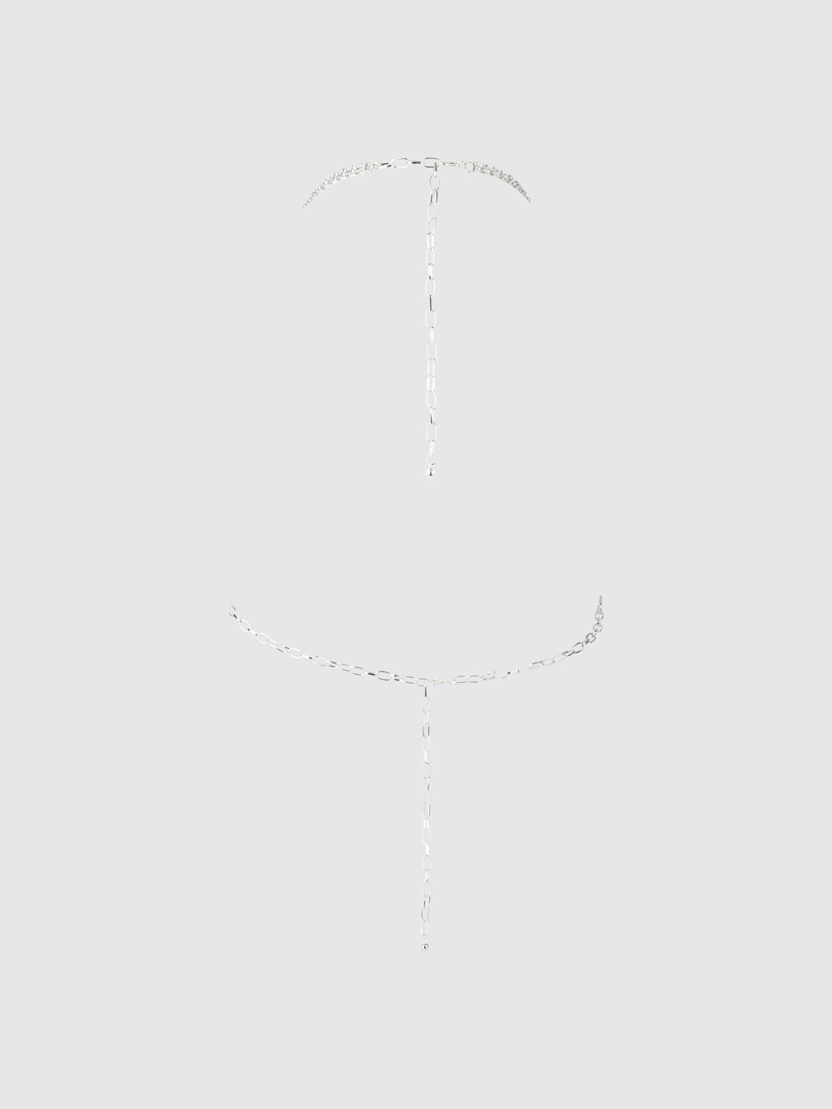 RHINESTONE NET HALTER WITH OPENABLE FRONT