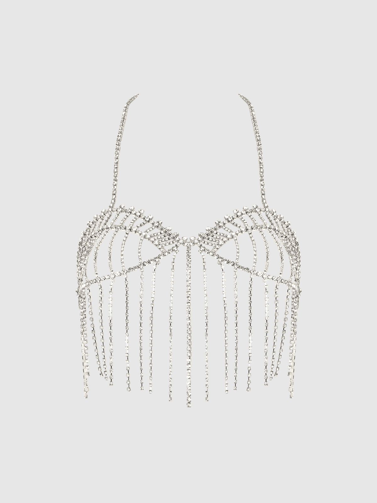 RHINESTONE FRINGE CROPPED CAMI TOP