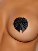 FAUX LEATHER & SATIN BOW PASTIES