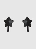 RHINESTONE & LEATHER-LIKE STAR TASSEL PASTIES