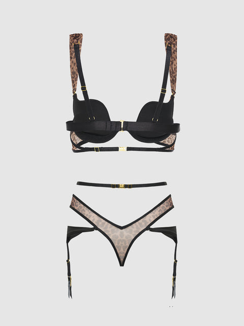 CHANTAL PLUNGE PUSH UP BRA & CROTCHLESS TANGA SET