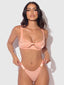 YVONE SHIMMER MESH OPENABLE CUP BRA & THONG SET