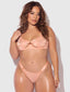 YVONE SHIMMER MESH OPENABLE CUP BRA & THONG SET