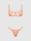 YVONE SHIMMER MESH OPENABLE CUP BRA & THONG SET
