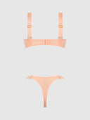 YVONE SHIMMER MESH OPENABLE CUP BRA & THONG SET