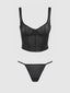 YVONE SHIMMER MESH BUSTIER & G-STRING SET
