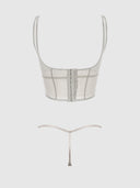 YVONE SHIMMER MESH BUSTIER & G-STRING SET