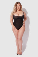 YVONE LAYERED BRA W MESH BODYSUIT BLACK / S