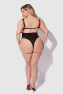 YVONE LAYERED BRA W MESH BODYSUIT BLACK / S