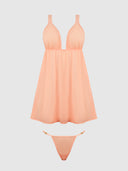 YVONE SHIMMER MESH BABYDOLL & G-STRING SET