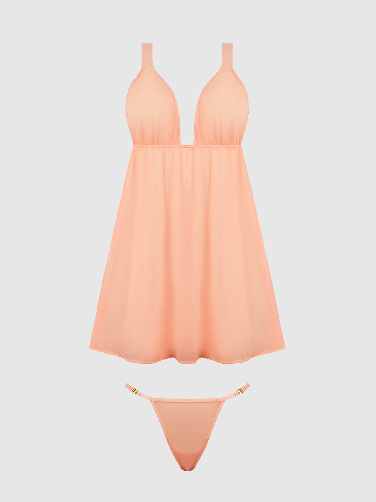 YVONE SHIMMER MESH BABYDOLL & G-STRING SET