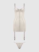 YVONE SHIMMER MESH UNDERWIRE CHEMISE & G-STRING SET