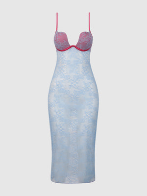 YVONE LACE PLUNGE PUSH UP GOWN