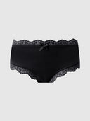 VERA MICRO & LACE TRIM STRAPPY BACK CHEEKY BLACK / S