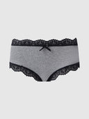 VERA MICRO & LACE TRIM STRAPPY BACK CHEEKY HEATHER GREY / S