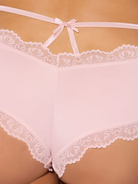 VERA MICRO & LACE TRIM STRAPPY BACK CHEEKY