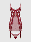 DEZI LACE & CHAIN CHEMISE SET