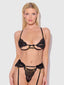 CECILY LACE & CHAIN BRA, GARTER & G-STRING SET