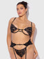 CECILY LACE & CHAIN BRA, GARTER & G-STRING SET