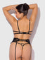 CECILY LACE & CHAIN BRA, GARTER & G-STRING SET