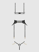 CECILY LACE & CHAIN BRA, GARTER & G-STRING SET