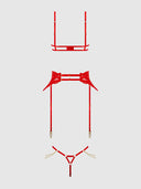 CECILY LACE & CHAIN BRA, GARTER & G-STRING SET