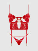 CECILY LACE & CHAIN BUSTIER & BACKLESS HIPSTER SET