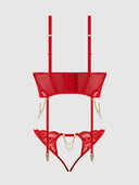 CECILY LACE & CHAIN BUSTIER & BACKLESS HIPSTER SET