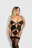 CECILY LACE & CHAIN GARTERED TEDDY