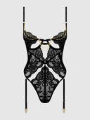CECILY LACE & CHAIN GARTERED TEDDY