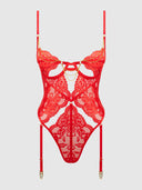 CECILY LACE & CHAIN GARTERED TEDDY