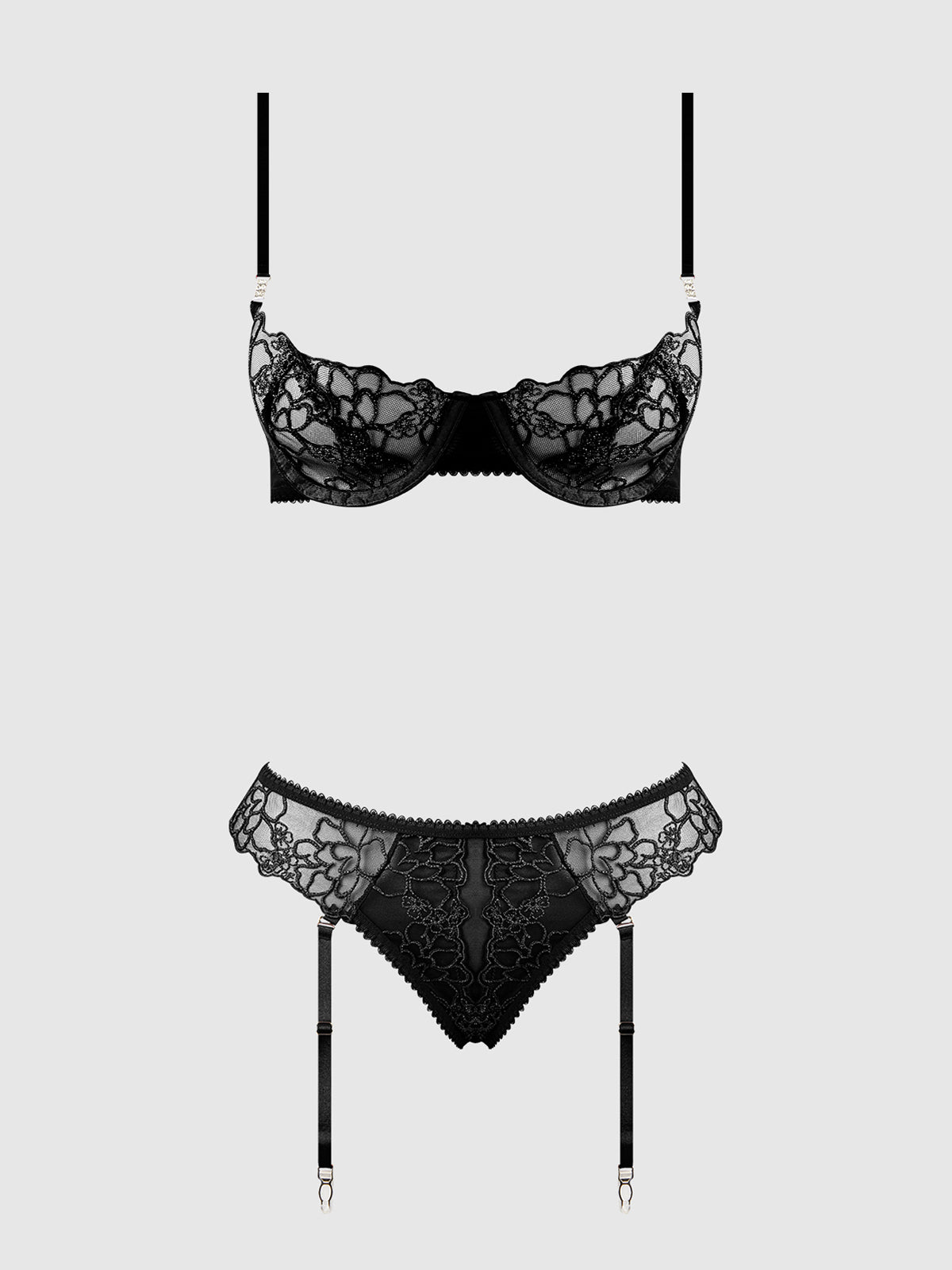 EDEN EMBROIDERED LACE BRA & BACKLESS HIPSTER SET