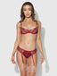 EDEN EMBROIDERED LACE BRA & PANTY SET RHUBARB / S